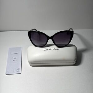 Calvin Klein Black Cat-Eye Sunglasses